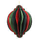 Hanging Christmas sphere decoration, 100% FSC paper, red and green with gold glitter, 6 in s1