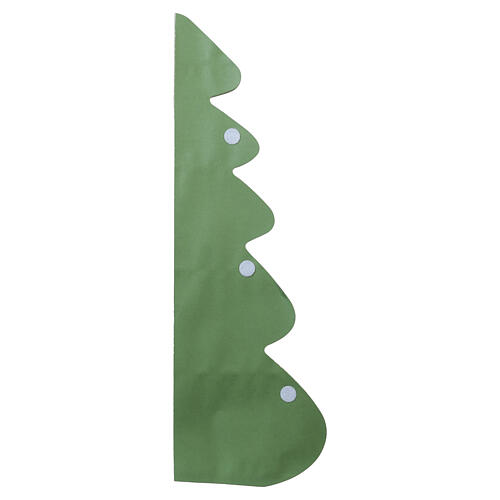 Hanging Christmas tree decoration, 100% FSC paper, green with double hanging cord, 24 in 3