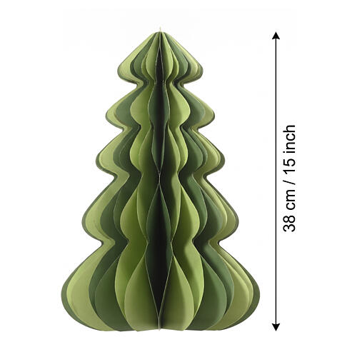 Décoration sapin de Noël suspendue en papier 100% FSC vert avec double système d'accrochage 38 cm 2