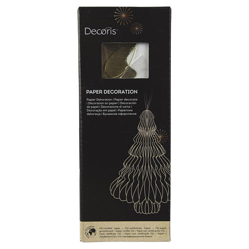 Sapin de Noël pliable en papier champagne pailleté 100% FSC 20x15 cm 2