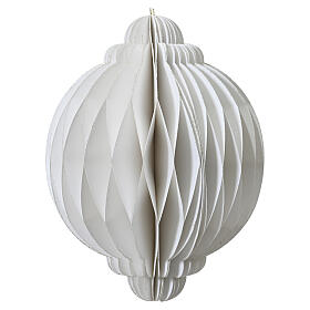 Suspension de Noël en papier blanc en forme d'oignon 100% FSC 40x30 cm