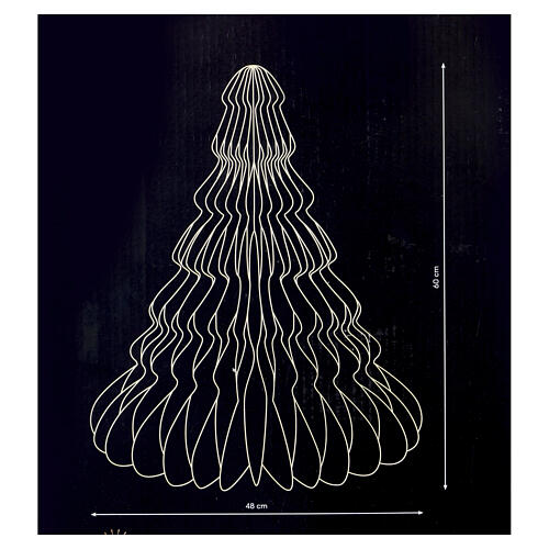Sapin de Noël pliable à fermeture magnétique en papier blanc FSC 100% 60x50 cm 3
