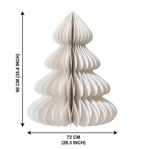 Sapin de Noël blanc en papier 100% FSC avec fermeture magnétique 90x70 cm 3