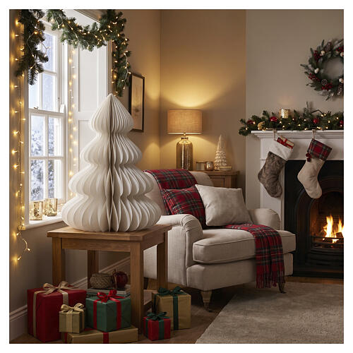 Árvore de Natal branca em papel com fecho magnético 100% FSC 90x70 cm 2