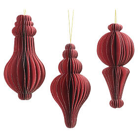Ornamento natalizio assortito in carta rossa FSC 100% 10x5 cm
