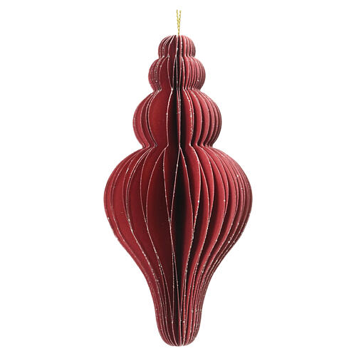 Enfeite de Natal sortido em papel vermelho 100% FSC 12x5,5 cm 3