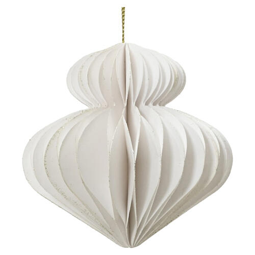 Assorted white Christmas decoration, 100% FSC paper, 4x4 in 4