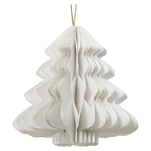 Assorted white Christmas decoration, 100% FSC paper, 4x4 in 5