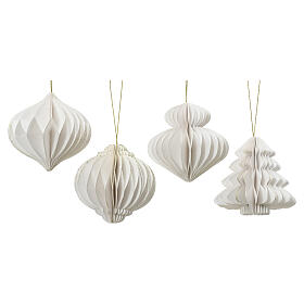 Décoration de Noël assortie en papier blanc 100% FSC 8x8 cm