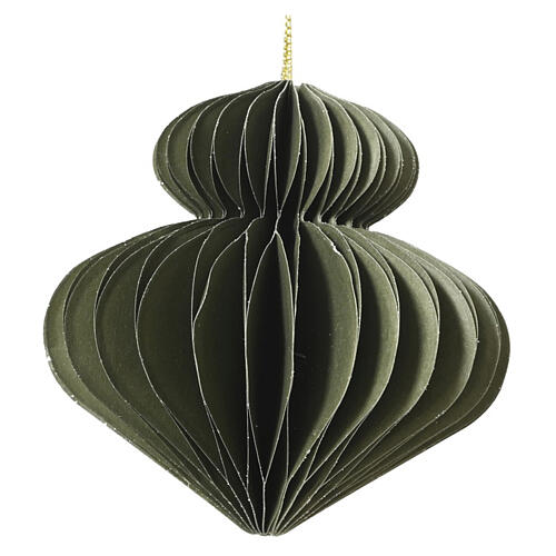 Box of 4 assorted green Christmas decorations, 100% FSC paper, 4x4 in 4