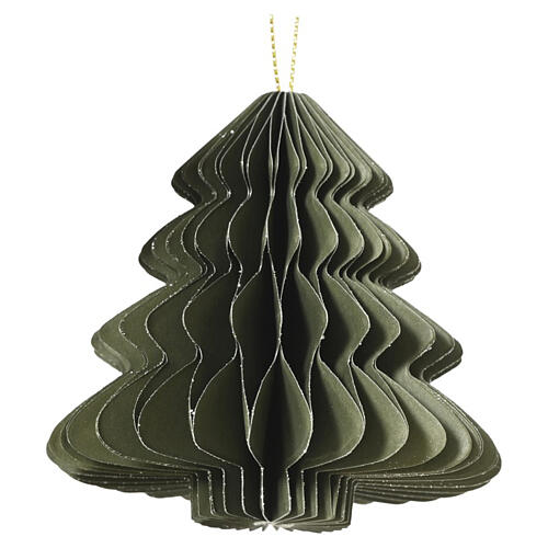 Décorations de Noël assorties vertes en papier 100% FSC 10x10 cm 5