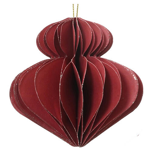 Décorations de Noël assorties rouges en papier 100% FSC 10x10 cm 4
