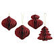 Décorations de Noël assorties rouges en papier 100% FSC 10x10 cm s1