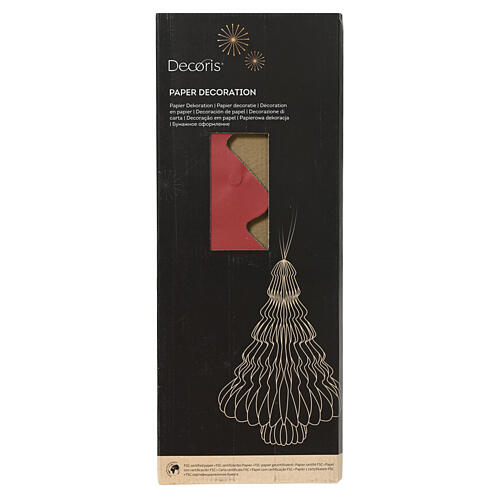 Red hanging Christmas tree decoration, 100% FSC paper, 16x12 in 4