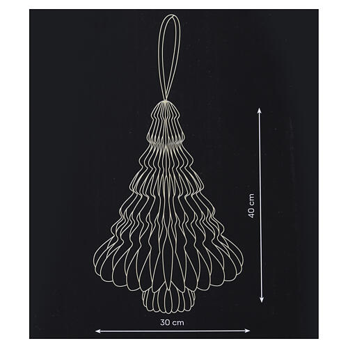 Décoration sapin de Noël suspendue rouge en papier 100% FSC 40x30 cm 2