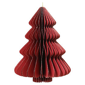 Albero natalizio sospeso rosso in carta FSC 100% 40x30 cm