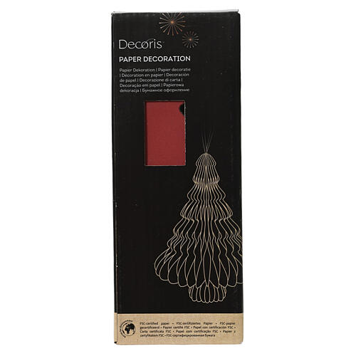 Red hanging Christmas tree decoration, 100% FSC paper, 8x6 in 2