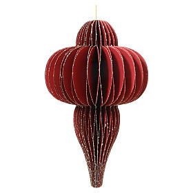 Red hanging Christmas ornament, 100% FSC paper, 16x10 in