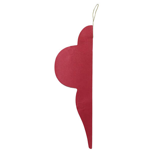 Red hanging Christmas ornament, 100% FSC paper, 16x10 in 3