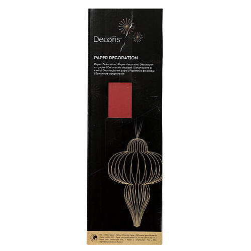 Red hanging Christmas ornament, 100% FSC paper, 16x10 in 4