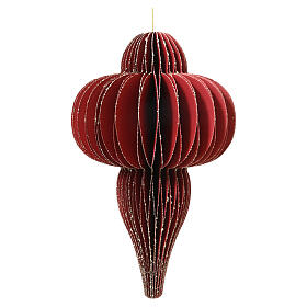 Pendente natalizio rosso in carta FSC 100% 20x10 cm