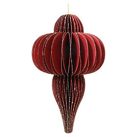 Ornamento sospeso rosso in carta FSC 100% 15x10 cm