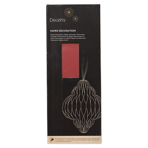 Decorazione a cipolla rossa in carta FSC 100% 40x30 cm 4