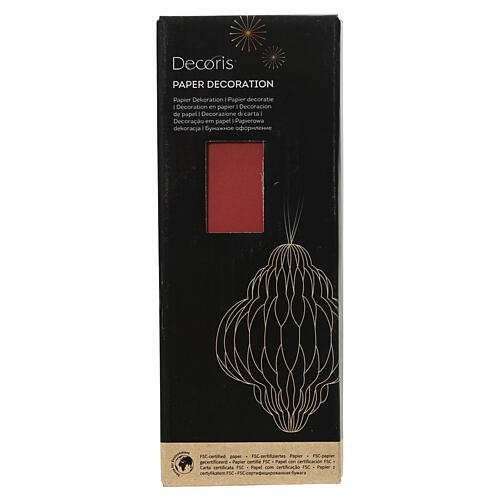 Décoration à suspendre en forme d'oignon rouge en papier 100% FSC 20x15 cm 2