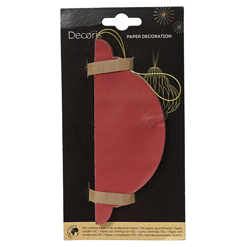 Red onion-shaped Christmas decoration, 100% FSC paper, 6x4 in 2