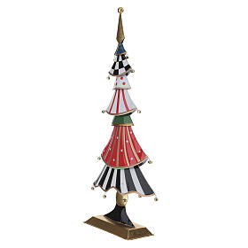 Árvore de Natal em metal multicolor com guizos, altura 67 cm