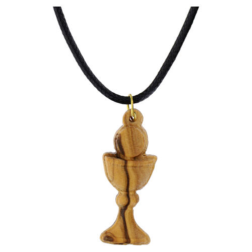 Collana calice legno d'olivo Terrasanta 4 cm 2