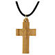 Collana croce con colomba legno d'olivo Terrasanta 5x2,5 cm s2