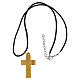 Collana croce con colomba legno d'olivo Terrasanta 5x2,5 cm s4