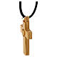 Collana croce con cuore legno d'olivo Terrasanta 4x2,5 cm s3
