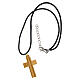 Collana croce con cuore legno d'olivo Terrasanta 4x2,5 cm s4
