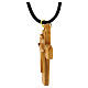 Collana croce con Cristo legno d'olivo Terrasanta 4x2,5 cm s3