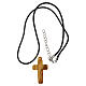 Collana croce con Cristo legno d'olivo Terrasanta 4x2,5 cm s4