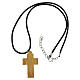 Cross necklace with engraved Christ, Holy Land olivewood, 1.6x1.0 in s4