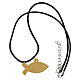 Collana Ichthys con croce legno d'olivo Terrasanta 3,5x2,5 cm s4