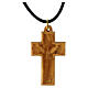 Collana croce con colomba legno d'olivo Terrasanta 4x2,5 cm s2