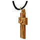 Collana croce con colomba legno d'olivo Terrasanta 4x2,5 cm s3