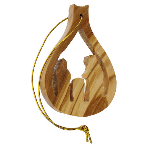 Decorazione natalizia Natività in legno Terrasanta 6,5x5 cm 2
