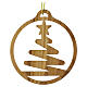 Hanging Christmas decoration, Holy Land pierced olivewood with fir, 2.4 in s1