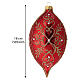 Décoration de Noël en verre soufflé rouge mat arabesques florales 90 mm s3