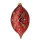 Bola de Natal vidro soprado vermelho opaco arabescos florais 90 mm s5