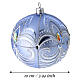 Light blue blown glass Christmas bauble with silver decorations, 3.9 in s3