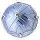 Boule de Noël en verre soufflé bleu azur décor argenté 100 mm s4
