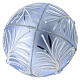 Bola de Natal em vidro soprado azul claro com decorações prateadas 100 mm s5
