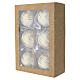Bola de Natal vidro soprado branco com pinceladas bege e ouro 80 mm s6