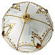 White, gold and silver blown glass Christmas bauble with amber details, 3.9 in s4